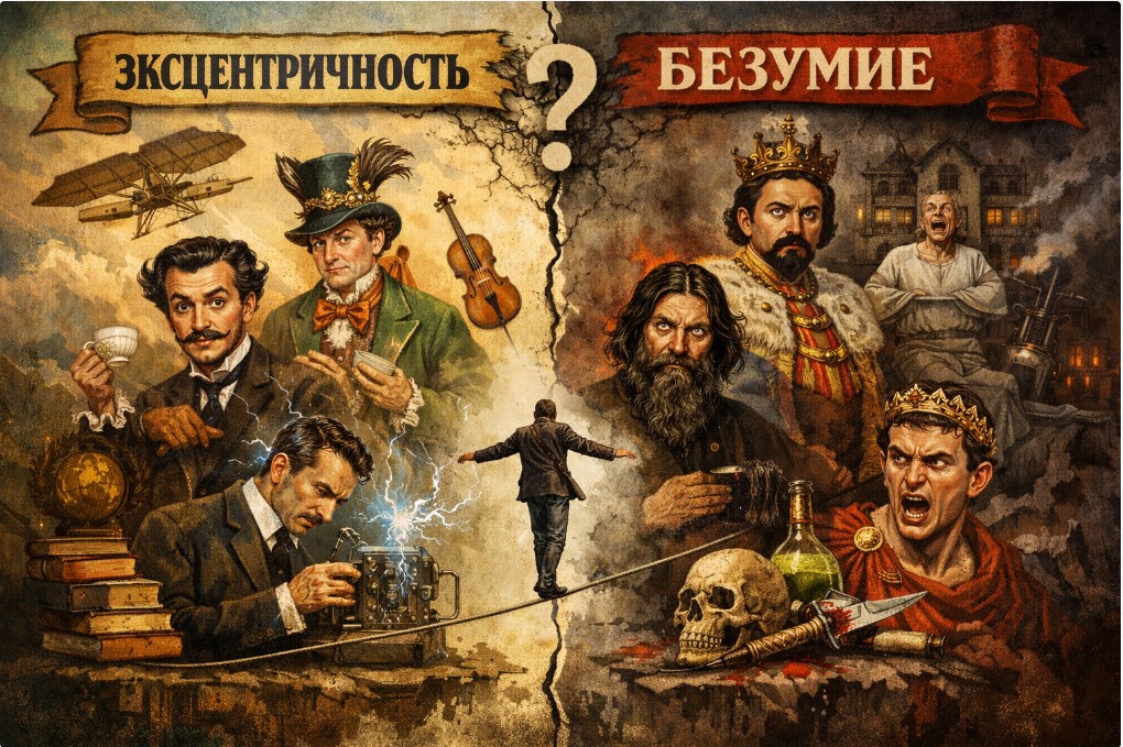 Где грань между эксцентричностью и безумием? Исторические примеры