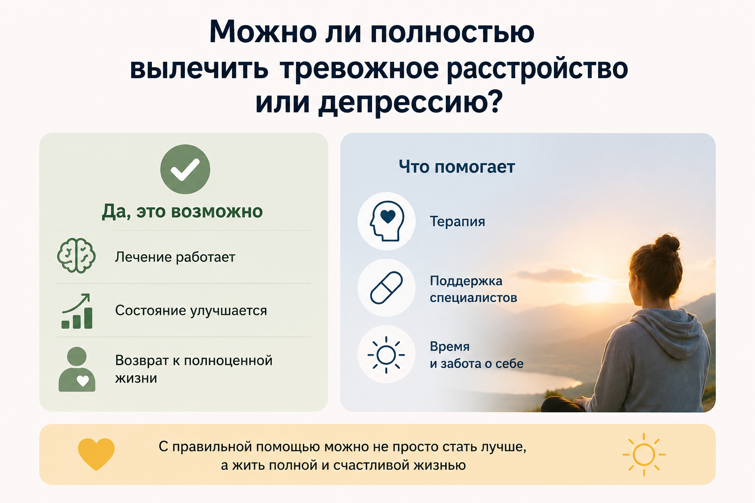Можно ли полностью вылечить тревожное расстройство или депрессию?
